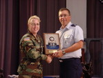 LtCol McCormick receiving the General Spaatz Award