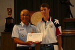 John Seward of TSRA Jrs receiving a Certificate of Achievement for his Second Place finish in the Junior Individual Pistol Match (.22). See Team News for more information.