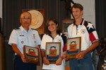 Col Chang presenting the Junior Pistol Team Trophy Plaques to the TSRA Jr Gold Team (Rebekah Jennings & John Seward). See Team News for more information.