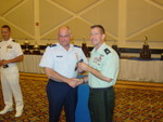 Col Mark Hays accepting his High Air Force Award from the USAMU Commander, LTC Daniel Hodne