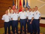 2010 USAF Pistol Team at Awards Banquet
Coach Edwin Hall (in back)
TSgt Brendan McGloin, TSgt Kevin Payne, Col Mark Teskey, Col Mark Hays, A1C Alex Callage (InterNational Pistol Team member), MSgt Paul Noblit, Col David McCormick, SMSgt Daniel Bouchee