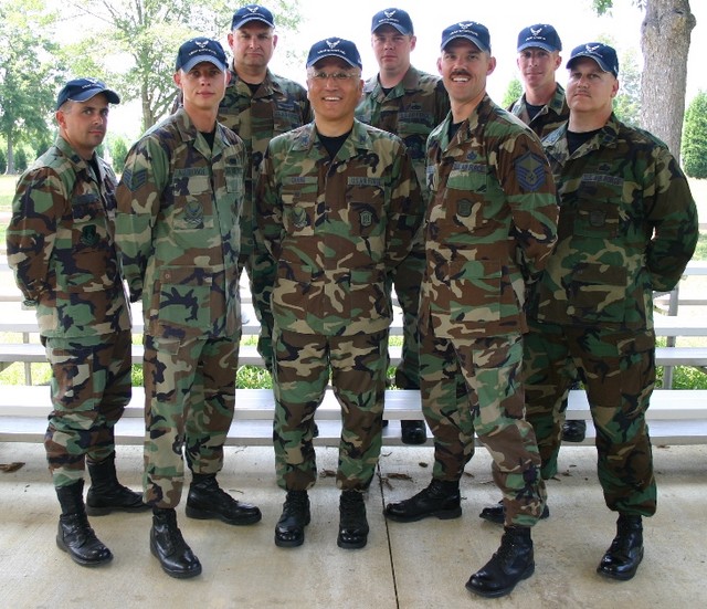2006 National Team at 47th InterService Matches - Left to Right: Capt Mike McGivern, SSgt Sergey Aguryanov, LtCol Mark Hays, Col Joe Chang, SSgt Kallan Slater, MSgt Dan Bouchee, LtCol Mark Teskey, LtCol Art Rozier