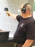 LtCol Art Rozier firing his Wadcutter .45