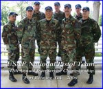 2006 USAF National Pistol Team at 47th InterService Matches
Left to Right: Capt Mike McGivern, SSgt Sergey Aguryanov, LtCol Mark Hays, Col Joe Chang, SSgt Kallan Slater, MSgt Dan Bouchee, LtCol Mark Teskey, LtCol Art Rozier