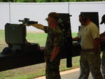 Col(s) Teskey firing a Pardini .22