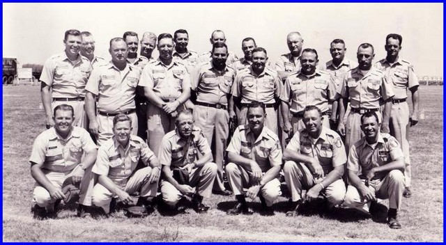 The 1964 USAF Pistol Team
MSgt James Carter, TSgt Bernard A. Stoltman, SSgt Eugene Graf, TSgt Robert Dueitt, SSgt David Breeding (Gunsmith), SSgt Johnny Mahan, SSgt Dwight Thyarks, SSgt Frank Kwas, TSgt Herman Crump, SSgt Hubert H. Legg, TSgt Alvin A. Merx, Capt Thomas D. Smith III, SSgt Arnold Vitarbo, A1C Robert Yeager, SSgt Edwin L. Teague, MSgt William H. Mellon, Capt Franklin C. Green, SSgt Robert Day (Gunsmith), MSgt William B. Byers, Col George Van Deusen, MSgt David L. Miller, SSgt Scott Wroten.  To see their bios, go here, and click on a face.
