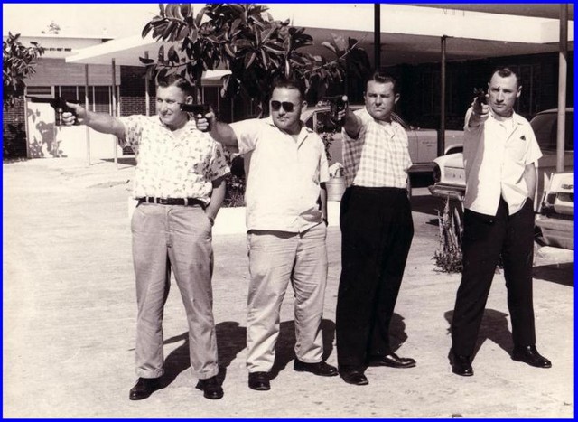 1965 USAF Pistol Team in Tampico, Mexico
TSgt Alvin A. Merx, SSgt Arnold Vitarbo, Capt. Franklin Green, SSgt Edwin Teague. To see their bios, go here, and click on a face.