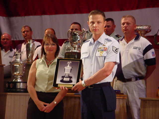 TSgt(s) Aguryanov displays his General Twining Award