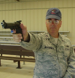 Lt Col McCormick on the firing line with his .22