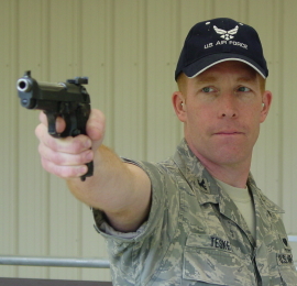 Col Teskey with his 1911 Wadcutter Pistol