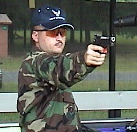 TSgt Bobo on the firing line with his M9